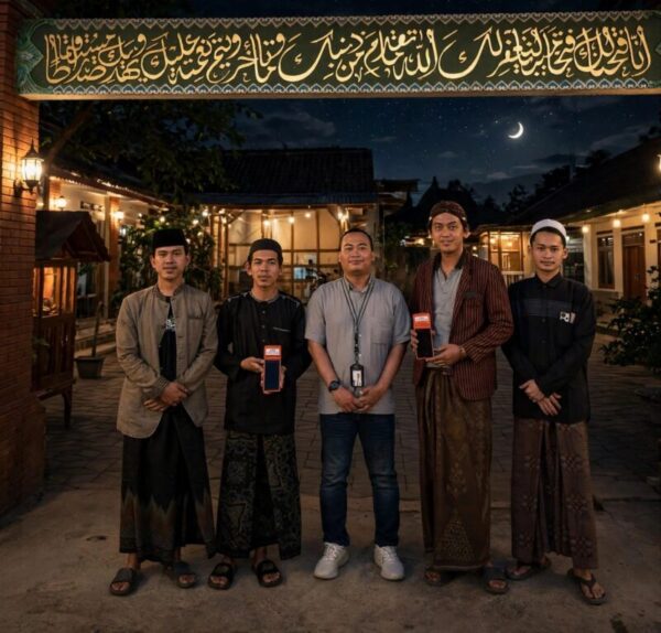 Pengurus Pesantren Mambaul Falah Tamanan saat foto bareng perwakilan BRI