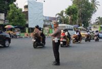 Kasatlantas Polres Bondowoso, AKP Heri Nugroho, saat bertugas