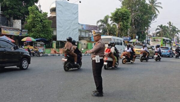 Kasatlantas Polres Bondowoso, AKP Heri Nugroho, saat bertugas