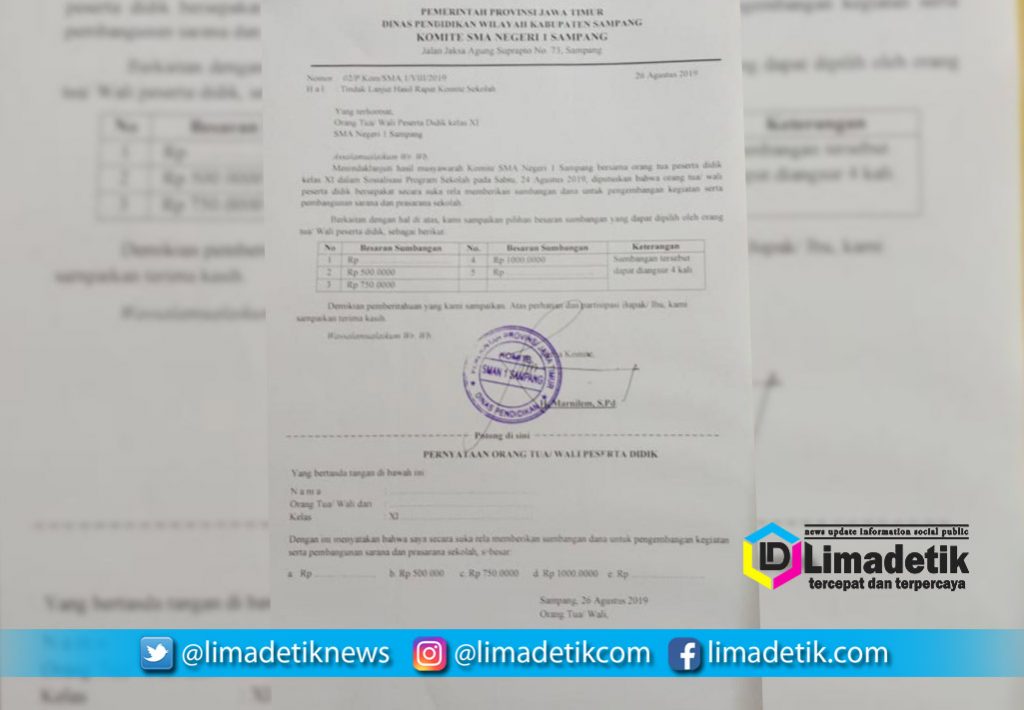 Salah Satu Wali Peserta Didik Anggap Surat Komite SMAN 1 Sampang Mengikat