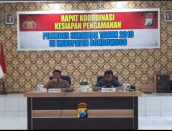 Pemerintah Kabupaten Bondowoso Bersama Polres Gelar Rakor Pengamanan Pilkades