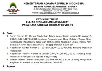 KPM Masa Tanggap Darurat Covid-19 IAIN Madura