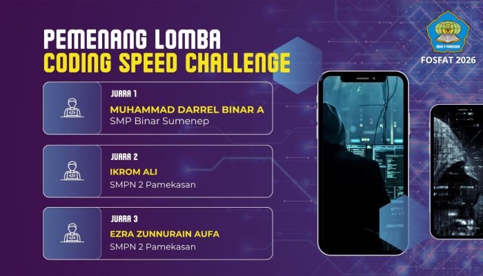 Siswa SMP Binar Sumenep Juara 1 Coding Speed Challenge FOSFAT 2026, Ketua Yayasan : Bukti Generasi Digital Daerah Siap Bersaing
