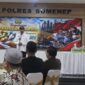 Bupati Sumenep Achmad Fauzi Wongsojudo saat menyampaikan sambutan di acara tasyakuran Hari Bhayangkara ke-80 Polres Sumenep 