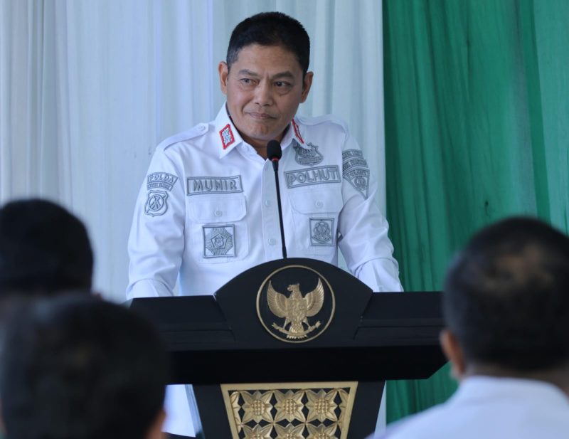 Administrator Perhutani KPH Bondowoso, Misbakhul Munir saat sambutan