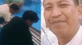 Saat relawan melakukan bersih-bersih, Mitra SPPG Kalianyar Tamanan, Yul Riyadi (kanan)