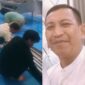 Saat relawan melakukan bersih-bersih, Mitra SPPG Kalianyar Tamanan, Yul Riyadi (kanan)