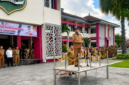 Bupati Sumenep Dr. H. Achmad Fauzi Wongsojudo saat pimpinan upacara apel gabungan 