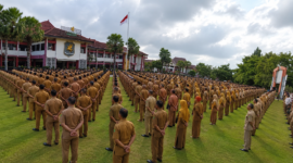 Para ASN saat ikut Apel di Pemkab Sumenep 