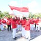 Bupati Sumenep Dr. Achmad Fauzi Wongsojudo bersama Wabup KH Imam Hasyim saat meresmikan rangkaian kegiatan peringatan HUT ke-81 RI