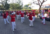 Peserta lomba senam Aerobic saat berlaga