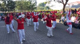 Peserta lomba senam Aerobic saat berlaga