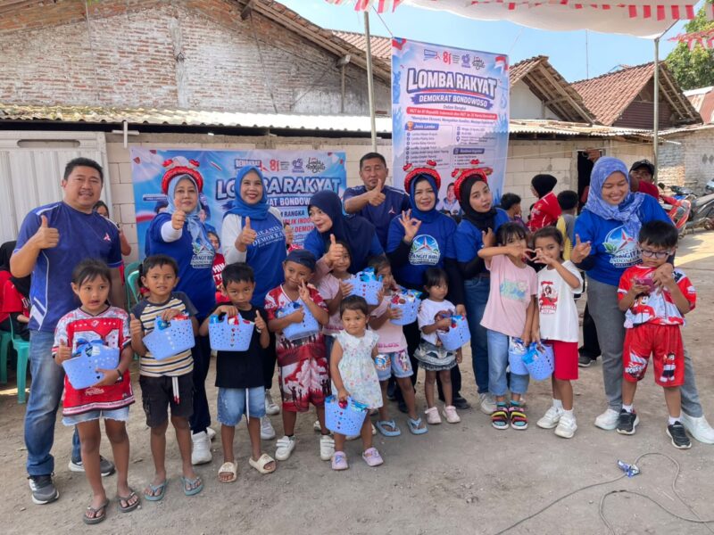 Kemeriahan lomba rakyat oleh Partai Demokrat Bondowoso