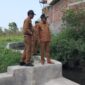 Bupati Hamid bareng Kadis BSBK saat tinjau lokasi proyek