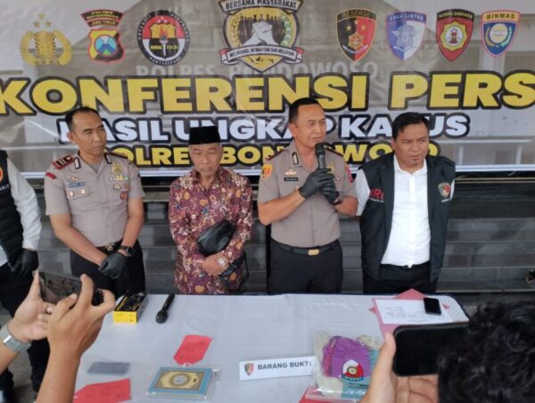 Polres Bondowoso saat rilis kasus penistaan Al Qur'an