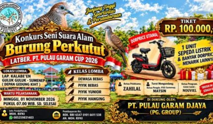 PT Pulau Garam Dukung Konkurs Perkutut di Sumenep, Sepeda Listrik Jadi Hadiah Utama