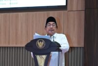 Wakil Bupati Sumenep KH Imam Hasyim saat membacakan sambutan Bupati 