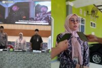 Suasana pencanangan di Aula SMA 2 dan Kabid PPA Dinsos P3AKB