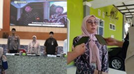 Suasana pencanangan di Aula SMA 2 dan Kabid PPA Dinsos P3AKB