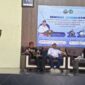 Staf Ahli Bupati Dedi Falahuddin saat menyampaikan sambutan di hadapan ratusan peserta seminar jurnalistik 
