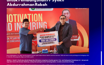 H. Rudi Hibahkan 1000 Sak Semen Untuk Pembangunan Ponpes Syekh Abdurrahman Rabah