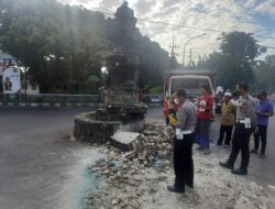 Laka Tunggal di Sumenep, Tugu Air Mancur Rusak Parah