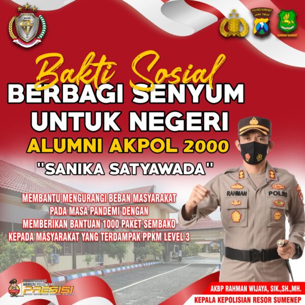 Berbagi Senyum untuk Negeri, Alumni Akpol 2000 Polres Sumenep Gelar Bhakti Sosial