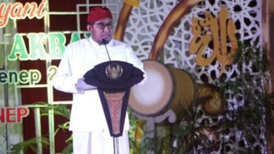 Pesan Bupati Achmad Fauzi Setelah  Pemukulan Beduk Idul Adha 1443 H