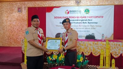Wujudkan Pemilu Jurdil, Bawaslu Sumenep Gelar Sosialisasi Pengawasan Partisipatif Bersama DKC Pramuka Sumenep
