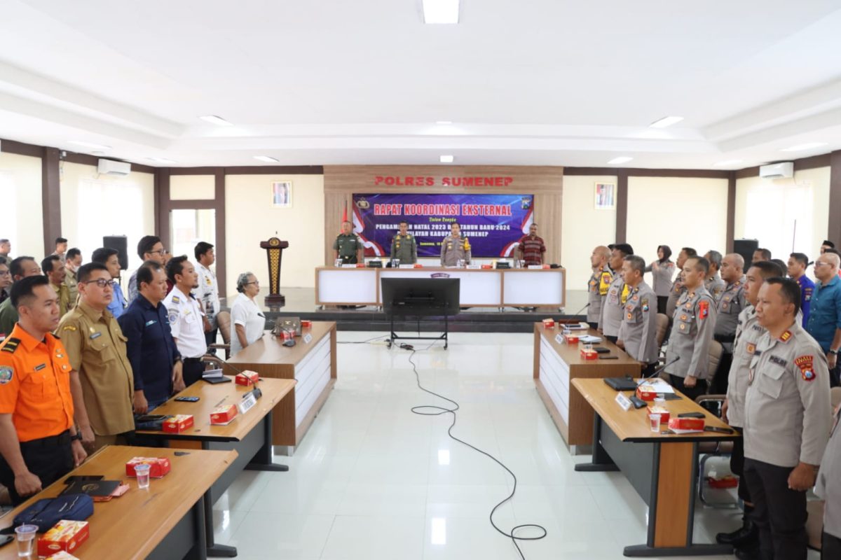 Rakor Eksternal Pengamanan Natal dan Tahun Baru, Polres Sumenep Terjunkan Ratusan Personel Gabungan