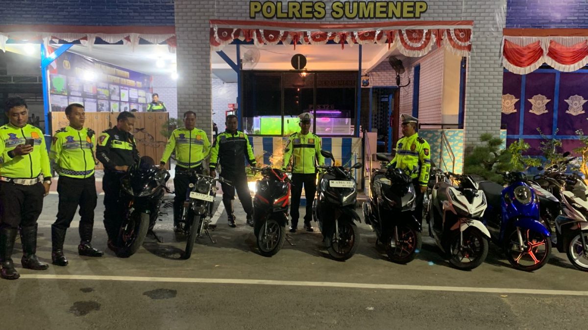 Puluhan Roda Dua Berknalpot Brong Diamankan Polres Sumenep