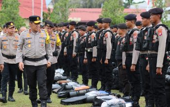 Apel Pemberangkatan 335 Personel Pengamanan TPS Pemilu, Ini Pesan Kapolda Kalimantan Tengah