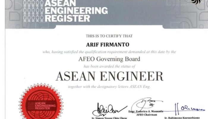 The AFEO Resmi Sematkan Gelar Asean Eng Kepada Kepala Bappeda Sumenep