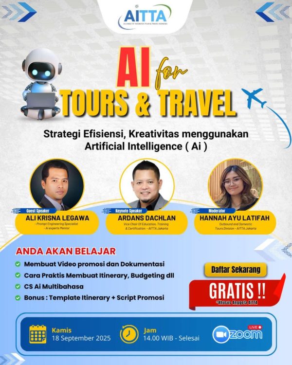 AITTA Jakarta Gelar Kelas AI, Travel Agent Siap Rebut Pasar Global