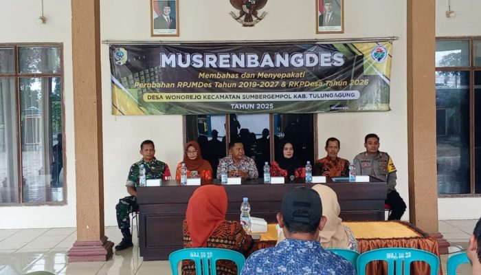 Desa Wonorejo Tulungagung Gelar Musrenbangdes 2025, Bahas Perubahan RPJMDes dan RKPDes 2026