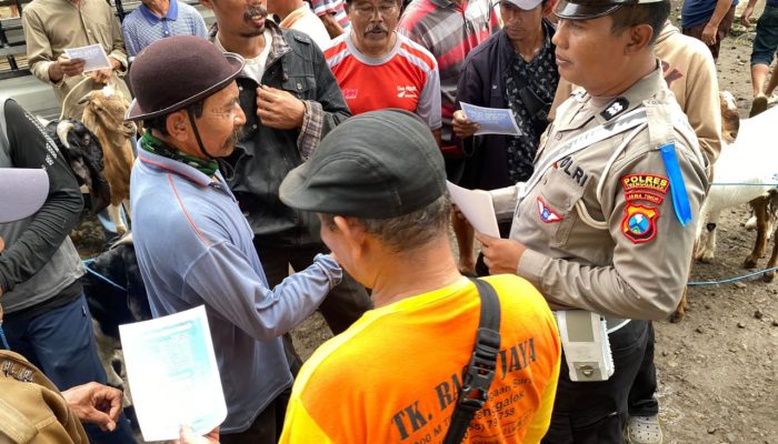 Satgas Operasi Zebra Semeru 2025 Gaungkan Keselamatan Berkendara di Pasar Hewan Trenggalek