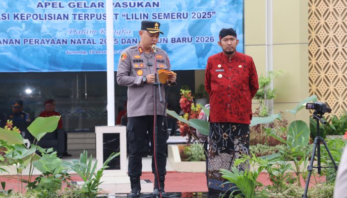 Siap Amankan Natal dan Tahun Baru, Polres Sumenep Gelar Apel Pasukan Operasi Lilin 2025