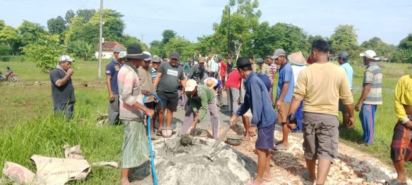 Merasa Diabaikan Pemerintah, Warga Kecamatan Gayam Pulau Sapudi Gotong Royong Perbaiki Jalan