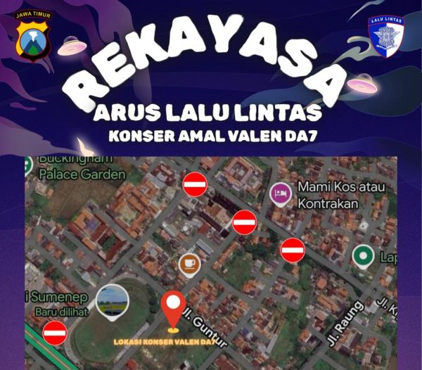 Pastikan Konser Valen DA 7 Berjalan Lancar, Polres Sumenep Lakukan Rekayasa Lalu Lintas