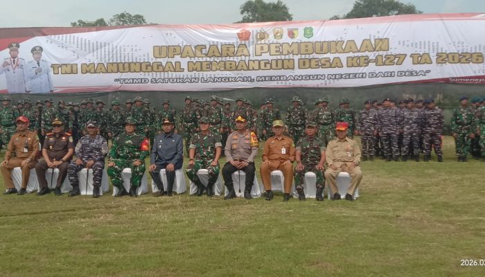 Tekankan Semangat Gotong Royong Warga, Bupati Sumenep Buka TMMD ke-127 di Kecamatan Rubaru