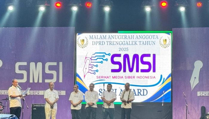 Pelantikan Pengurus SMSI Trenggalek, Herman: Kami Sumbang PAD Puluhan Juta