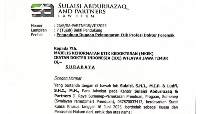 Sulaisi Abdurrazaq And Partners Law Firm Adukan dr. Tutik Purwanti ke MKEK IDI Wilayah Jatim